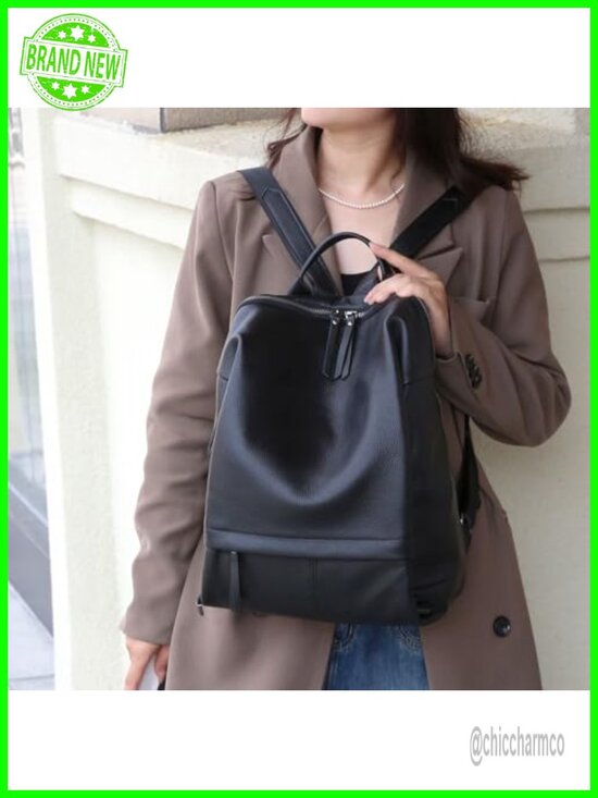Genuine Leather Backpack Purse for Women, Laptop Compartment, Work Travel